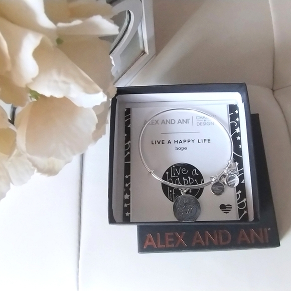 Alex and Ani Live A Happy Life Hope Charm Bracelet - Picture 5 of 13